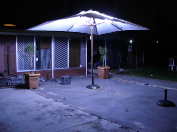 How to make DIY outdoor umbrella lighting