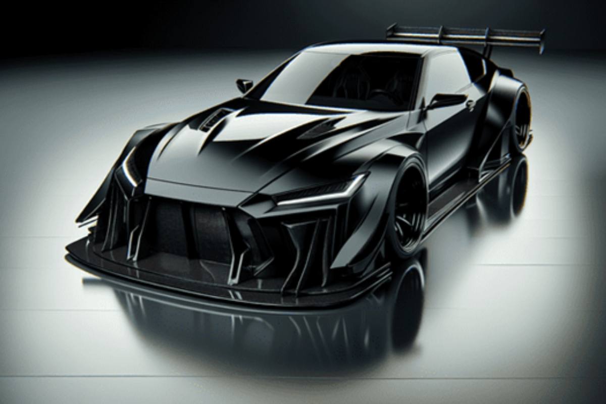 black-sports-car