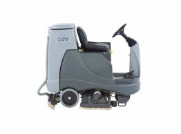 Compact ride on scrubber dryer - Nilfisk BR855 battery powered ride-on scrubber dryer