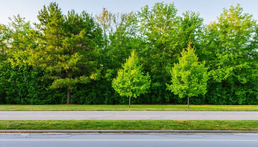 Person reviewing zoning maps and documents while researching regulations on computer