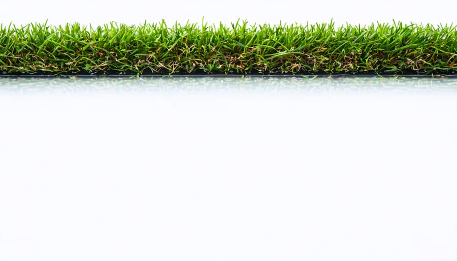 Homeowner adjusting lawn mower cutting height for zoysia grass maintenance