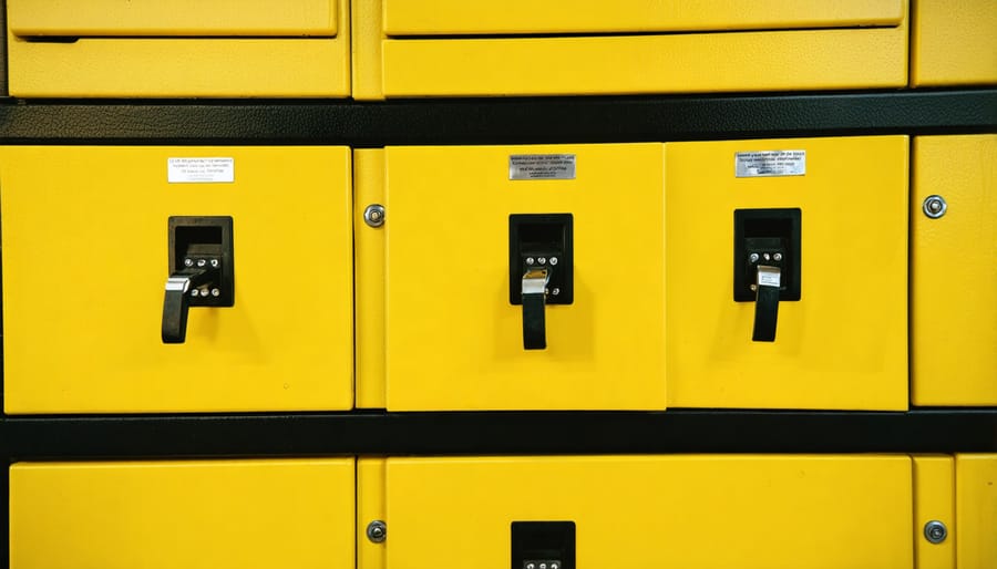 Customer accessing secure tool pickup locker using digital code