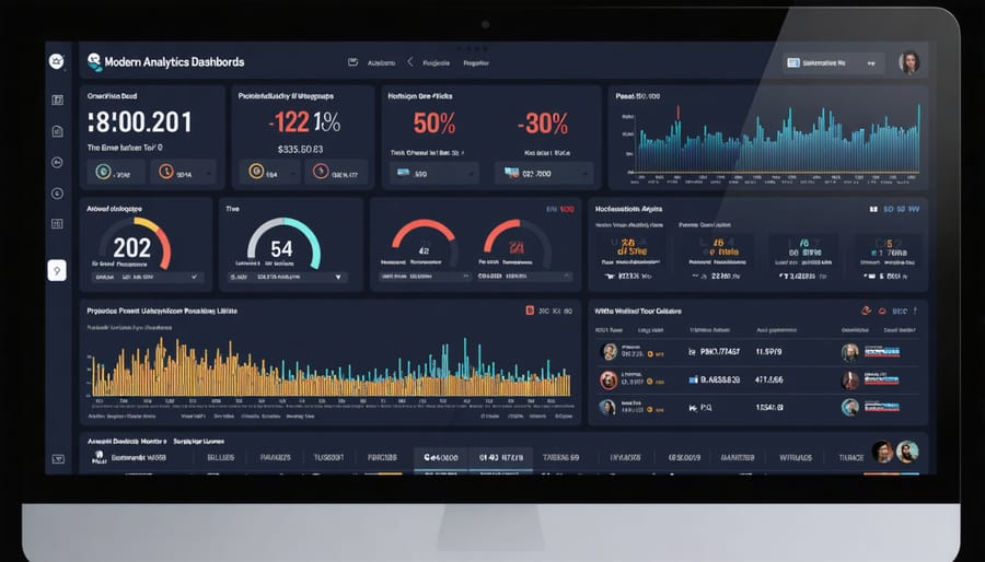Construction worker viewing tool rental analytics dashboard on smartphone in workshop