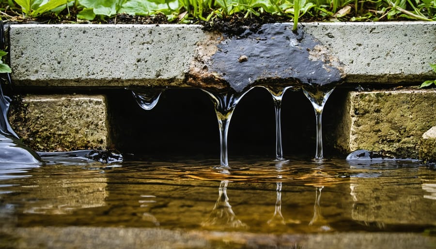 Facility maintenance professional inspecting and documenting commercial floor drain condition