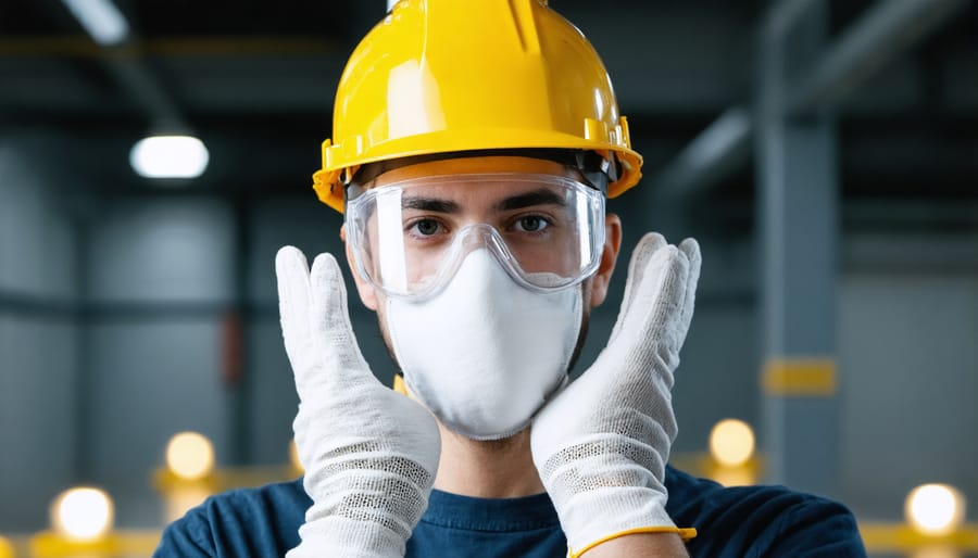 Damaged safety glasses showing cracks and wear requiring replacement
