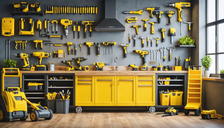 DIY homeowner with building materials standing next to rented cargo van at hardware store