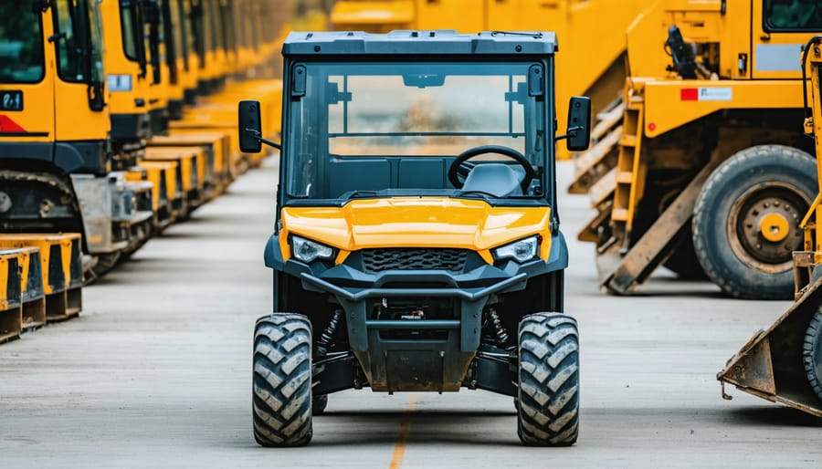 Tradesperson loading professional tools and equipment into pickup truck cargo bed