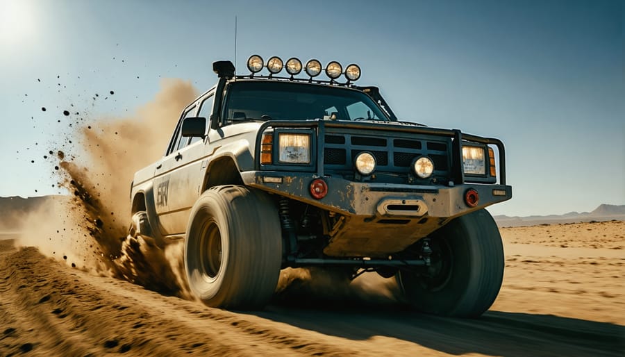 Array of C4 transmission enhancement components including torque converter and valve body on workbench