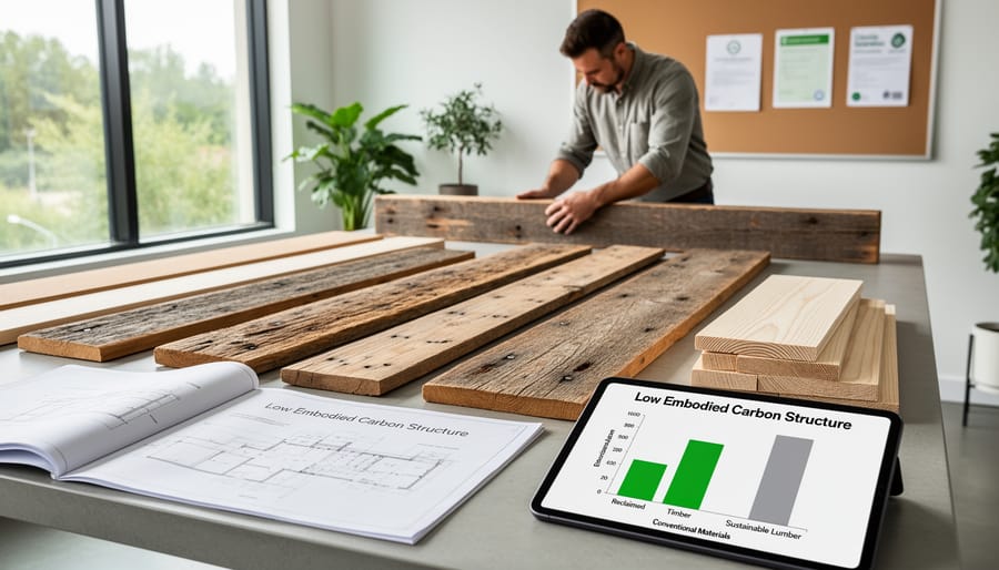 Comparison of reclaimed aged timber beams and fresh lumber in workshop setting