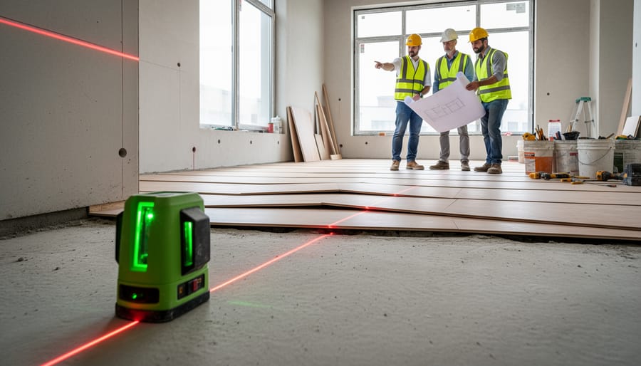 Uneven floor tile installation showing consequences of inaccurate measurements